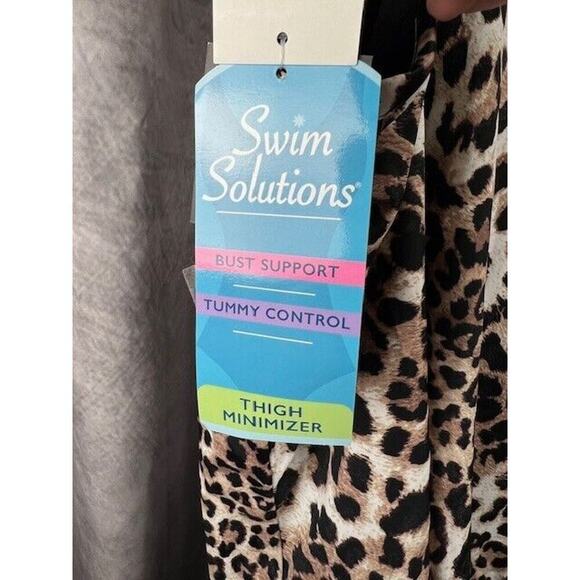 Bar III Women's Natural Animal-Print Cowlneck One-Piece Swimsuit, Size 24W - Picture 6 of 6